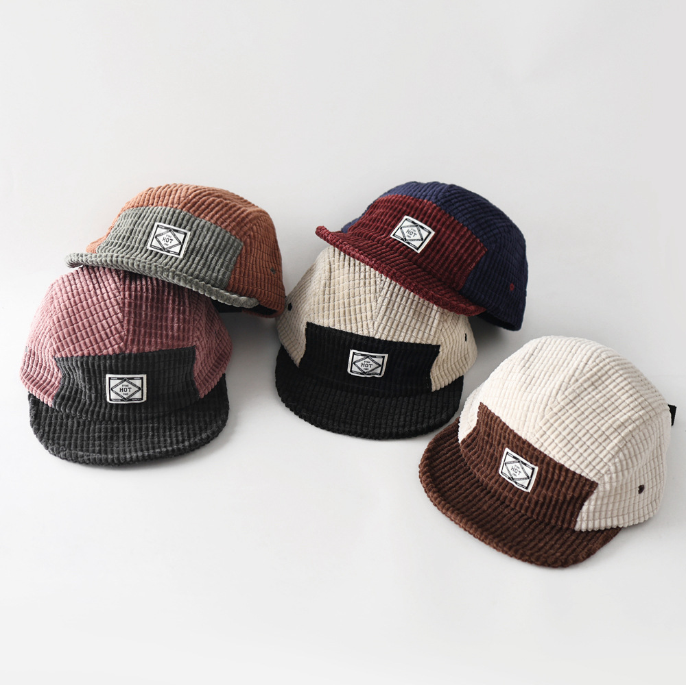 Corduroy Cap 5 Panel - Gorra de béisbol de pana con