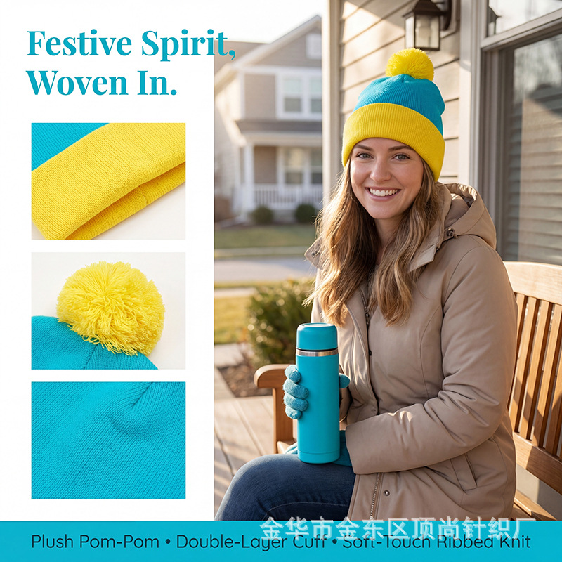 Beanie Cuffed Knit - Conjunto de gorro de punto grueso
