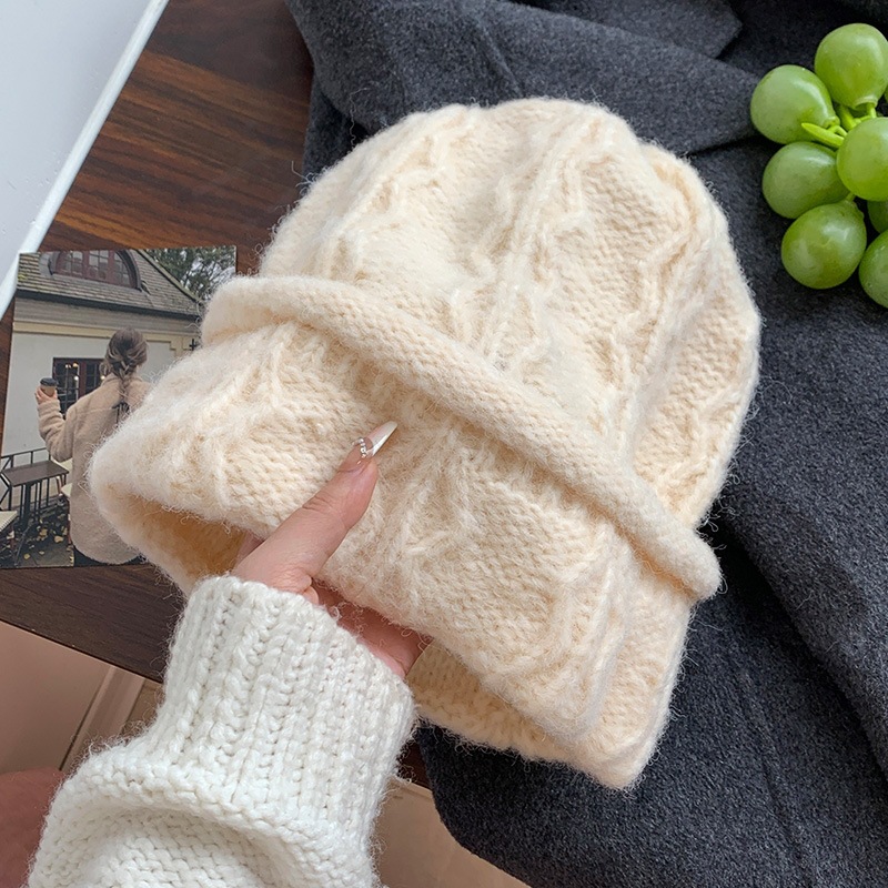 Gorro de punto trenzado color  - Beanie Cuffed Knit reseña y precio