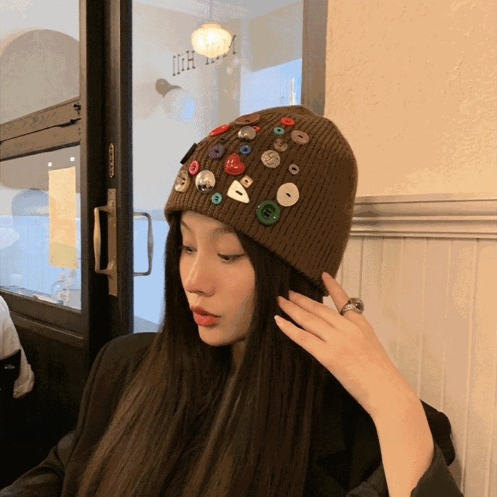 Gorro de punto con botones de  - Beanie Cuffed Knit reseña y precio
